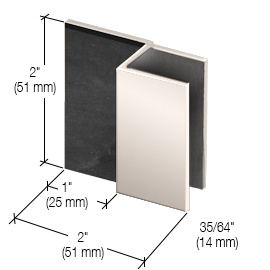 CRL Polished Nickel Square Door Stop for 1/2" Glass