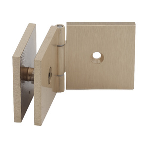 Satin Brass Adjustable Wall Mount Designer Series Glass Clip 2" X 2" (51 X 51 mm)