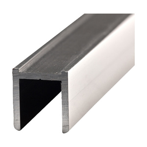 Polished Nickel 95" (2.49 m) High Profile Aluminum Glazing Channel for 1/2" Glass