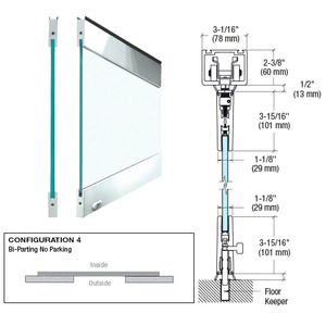 CRL Polished Stainless Type 4 Easy Slide Stacking Partition System