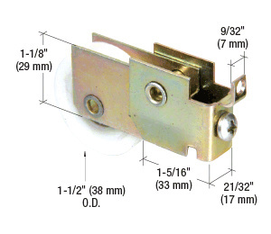 CRL 1-1/2" Nylon Ball Bearing Sliding Mirror Door Roller