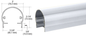 CRL Clear Anodized 300 Series 241" Top Rail