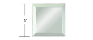 CRL Clear Mirror Glass 3" Square Beveled on All 4 Sides