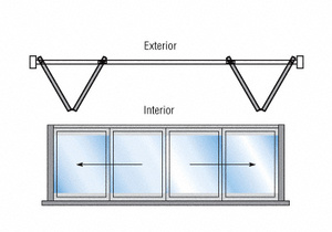 CRL S80R Monterey Thermally Broken 2+2 Bi-Fold Bi-Part Interior Swing with Raised Sill Powder Painted