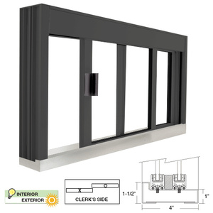 CRL Standard Size Manual DW Deluxe Service Window Unglazed with S.S.Step-Sill