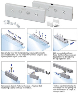 CRL EZ-Slide 180 Clamps and Bottom Guide