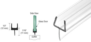 CRL One-Piece Bottom Rail With Clear Wipe for 1/2" Glass