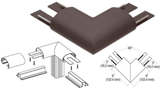 CRL Matte Bronze 350X Series Top Cap 90º Corner