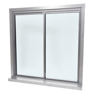 CRL Daisy Satin Anodized Factory Glazed with 1/4" Tempered Glass Pass-Thru Assembly 36" Width 48" Height