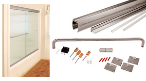 CRL Brushed Nickel 72" x 60" Cottage CK Series Sliding Shower Door Kit with Clear Jambs for 1/4" Glass