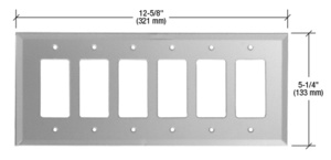 CRL Gray 6-Gang Designer Glass Mirror Plate