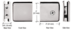 CRL Satin Nickel Beveled Style Notch-in-Glass Fixed Panel U-Clamp