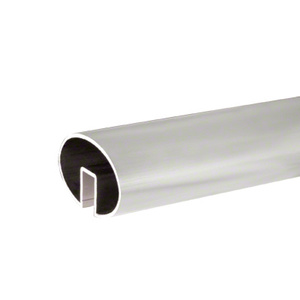 CRL Satin Anodized 4" x 2-1/2" Oval Extruded Aluminum Cap Rail for 1/2" or 5/8” Glass