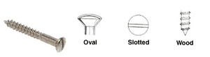 CRL 6 x 2" Oval Head Brite Nickel Plated Wood Screws