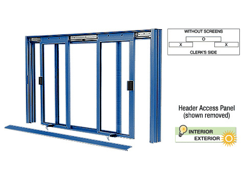 CRL Custom Color Powder Painted DW Series Manual Deluxe Sliding Service Window XOX Without Screen