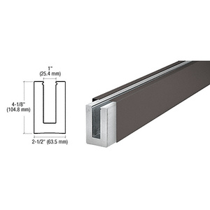 CRL B5S Series Dark Bronze Anodized Custom Square Base Shoe Undrilled for 1/2" Glass