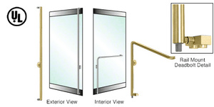 CRL-Blumcraft® Satin Brass Left Hand Reverse Rail Mount Keyed Access 'F' Exterior Bottom Securing Deadbolt Handle
