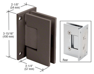 CRL Oil Rubbed Bronze Vienna 537 Series 5 Degree Pre-Set Wall Mount Full Back Plate Hinge