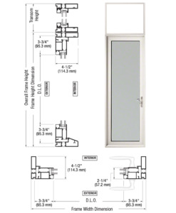 CRL-U.S. Aluminum White KYNAR® Paint Series 900 Terrace Door Transom Hinge Right Swing Out