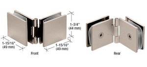 CRL Brushed Nickel Adjustable Square Glass to Glass Clamp