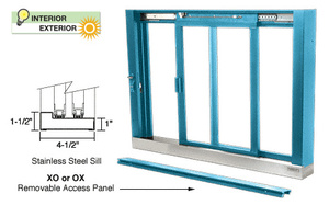 CRL Custom Powder Painted Self-Closing Deluxe Sliding Service Windows with Stainless Steel Sill