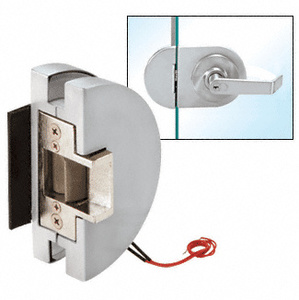 CRL Fail Secure Lever Lock Glass Keepers with Electric Strike - Satin Anodized
