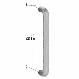 CRL 3/4" Brushed Stainless Diameter Solid Pull Handle - 8" (203 mm)