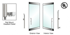 CRL-Blumcraft® Brushed Stainless Right Hand Rail Mount Cylinder/Thumbturn "P" Exterior Bottom Securing Deadbolt Handle