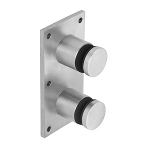 CRL 316 Brushed Stainless Steel Standard 2" Glass Rail Standoff Fitting with Mounting Plate