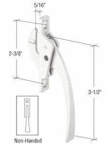CRL White Straight Casement Window Locking Handle with 2-3/8" Screw Holes