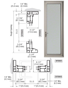 CRL-U.S. Aluminum Clear Anodized Series 900 Terrace Door Hinged Left Swing Out