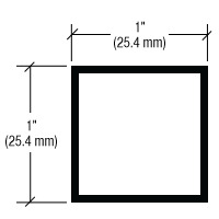 CRL-U.S. Aluminum Square Tube 1" x 1" 0.094, Dark Bronze Anodized - 21'-2"