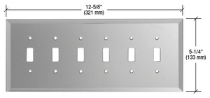 CRL Gray 6-Gang Toggle Glass Mirror Plate