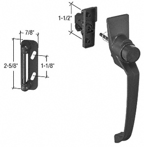 CRL Black Storm and Screen Door Push Button Latch with 1-1/2" Screw Holes