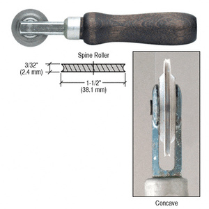 CRL Concave Edge Steel Spline Roller with 1-1/2" x 3/32" Wheel