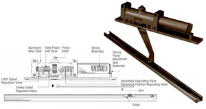 Norton® Dark Bronze 7900 Series No Hold Open Left Hand Interior Door Closer