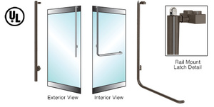 CRL-Blumcraft® Oil Rubbed Bronze Left Hand Reverse Rail Mount Keyed Access "JS" Exterior, Top Securing Panic Handle