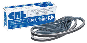 CRL 3/8" x 21" 80X Grit Glass Grinding Belts for Portable Sanders - 20/Box