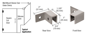 CRL Brushed Nickel Right Hand "Sleeve Over" Wall Mount Glass Clamp