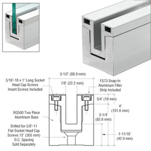 CRL-Blumcraft® Satin Anodized RG500 Series Two Piece Base Shoe