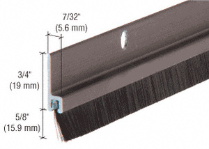 CRL 72" Extruded Dark Bronze Anodized and Nylon Brush Door 5/8" Bristle Weatherstrip