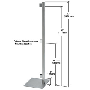 CRL Brushed Stainless F-Post 47" - Right Hand