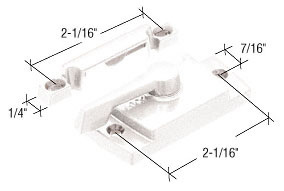 CRL White Sash Lock with Lugs - 7/16" Backset 2-1/16" Mounting Holes