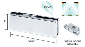 CRL Polished Stainless European Top Door Patch Fitting with 1NT304 Insert