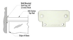 CRL Oyster White 200 Series Wall Mount End Cap