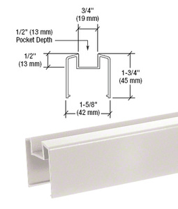 CRL Sky White 200, 300, 350, and 400 Series Bottom Rail for Glass 241" Long