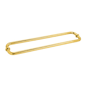 CRL Unlacquered Brass 24" BM Series Back-to-Back Tubular Towel Bars With Metal Washers