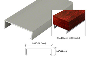 Agate Gray Top Rail Adaptor for Wood 241" Long