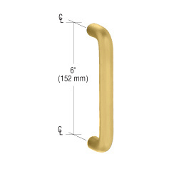 CRL 3/4" Polished Brass Diameter Solid Pull Handle - 6" (152 mm)