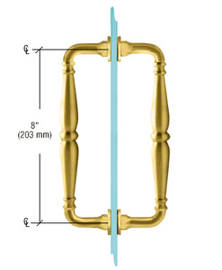 CRL Satin Brass 8" Victorian Style Back-to-Back Pull Handles